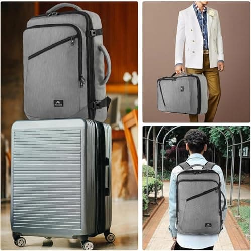 MATEIN for New Expandable Ryanair Cabin Bags 40x30x20 Underseat, Travel Rucksack Cabin Size, Ryan Air Bag 40x30x20, Under Seat Flight Backpack, Hand Luggage Backpack for Travelling, Grey — view 5