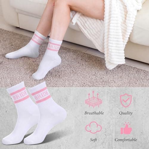 Mabor Bride Socks for Women, Something Pink Gift for Wedding — view 5