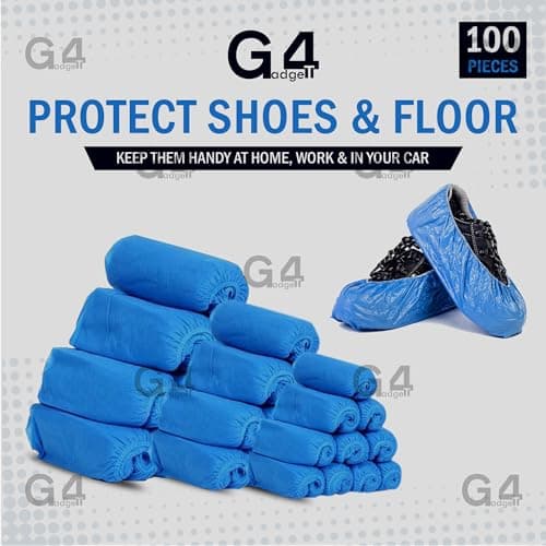 G4GADGET Disposable Shoe Cover (100 Pieces) - Blue Overshoes for Indoor/Outdoor Use - Ideal for Cleaning, Hygiene, and Protections — view 2