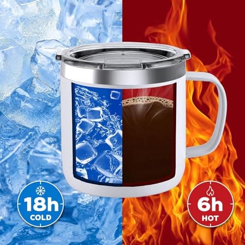 Xinvast Mama Insulated Mug with Handle, Stainless Steel Double Wall Vacuum Metal Coffee Tumbler Cup for Mom Grandma 14 oz — view 5