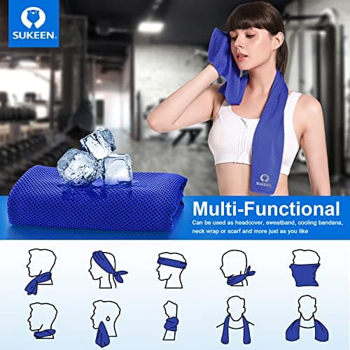 Sukeen [4 Pack Cooling Towel (40"x12"),Ice Towel,Soft Breathable Chilly Towel,Microfiber Towel for Yoga,Sport,Running,Gym,Workout,Camping,Fitness,Workout & More Activities — view 5