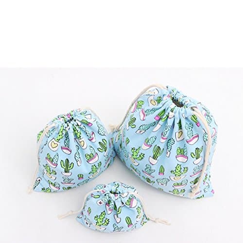 Amoyie Canvas Drawstring Bag 3pcs, Kids Storage Bag, Fabric Organiser Pouch — view 4