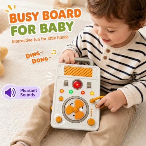Kdoliti Montessori Busy Board 1+ Year Old,Sensory Toys for Babies,Toddler Travel Toys for 1 2+ Year Old,Baby Toy for 1 2 Year Old Boy Girl,Montessori Toys for 1 2 3 Year Old Girls Boys Birthday Gifts — view 3