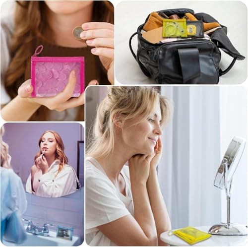 Mini Mesh Pouches(4 Pack), Small Mesh Bags with Zipper Nylon Makeup Pouches Bag Cosmetic Pouch Travel Purse Organizer Insert Diaper Inside Bag Organizers Home Organizing Size See Through Cute Colors — view 3