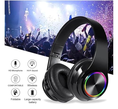 Bluetooth Headphones Over Ear,Bluetooth Headset Wireless Earphones Foldable Headphones with Microphone Lightweight Headset with Built-in HD Mic, HiFi Stereo Sound for Office, PC, Phone, Travel Work1 — view 6