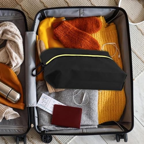 Shoe Bag, Smell Proof Pouch, Portable Shoe Organizer Water Resistant Travel Storage, Large Capacity Carrier Case for Women Footwear Heels Trainers Sandals, Closet, Luggage, Gym, Hotel, Black, Se — view 2