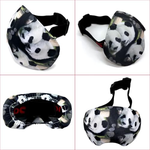 AMMKRO Ski Snowboard Goggle Cover Sleeve Protective Goggle Cover Ski Goggle Cover Protectors Lens Scratch Dust Protection for Travel Storage Accessories (Giant Panda) — view 2