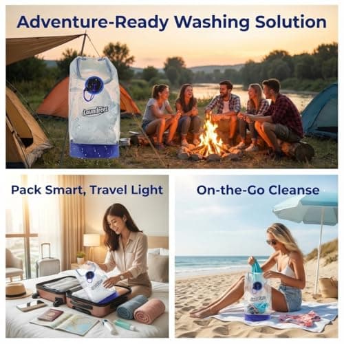 Laundreez Travel Clothes Portable Washing Machine Wash Your Clothes On The Go WaterProof Dry Bag Camping Holiday Travel Essentials — view 4