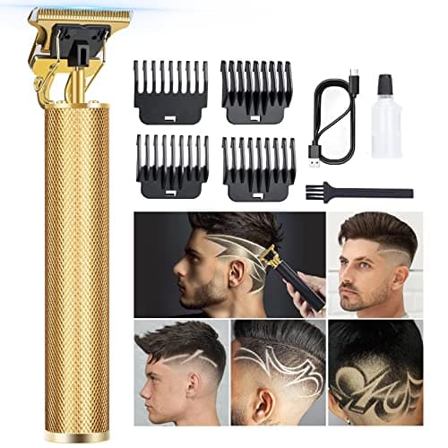 Professional Beard Trimmer, Cordless Rechargeable Hair Trimmer for Men,T-Blade Hair Clippers,Hair Cutting Kit with Guide Combs