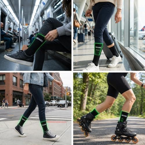 GEARZ - Women's Anti-Pickpocket Socks with 2 Hidden Zip Pockets size 39-42 — view 3