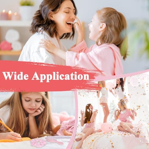 YXSJAS 12Sets-48Pcs Pink Bow Coquette Party Favors Makeup Bag Mini Combs Pocket Cosmetic Mirrors Delicate Hair Scrunchies Trip Weekend Gifts for Sleepover Spa Birthday Party Bridal Back to School — view 6