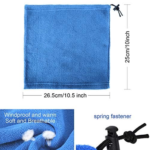 Hicarer 4 Pieces Winter Fleece Neck Warmer Snoods for Men Women Gaiter Thick Thermal Windproof Ski Neck Scarf Balaclava(Fluorescent Green, Purple, Lake Blue, Rose Red) — view 2