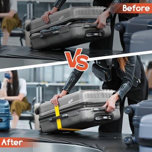 WISYOK Luggage Straps Extended, 2 Pack, 130-250cm Adjustable, Yellow — view 5