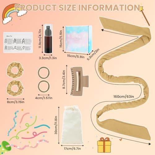 BUTBU Heatless Curlers Headband, 7PCS No Heat Hair-Curlers and Rollers — view 2