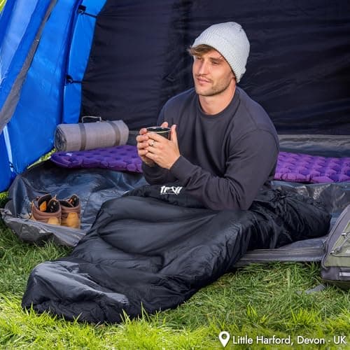 Trail Mummy Sleeping Bag For Adults, Single 3 Season Spring Autumn Winter, 300gsm, Waterproof, Outdoor Camping, Internal Pockets, Lightweight Compression Bag — view 2