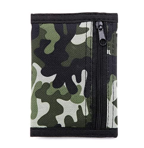 Canvas Wallet,Camouflage Wallets for Boys Vans Sport Wallet Trifold Camo Coin Purse with Magic Sticker +Zipper Pocket+Metal Sanp for Kids Boy Teen Christmas Birthday Gift — view 4