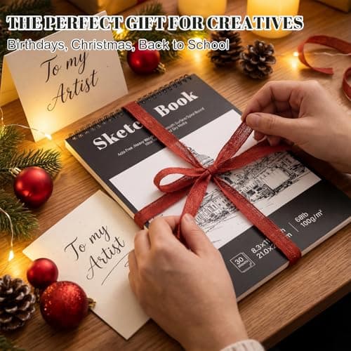 A4 Sketch Book, 4 Pack Spiral Sketch Pad, 100gsm Acid-Free Drawing Pad — view 6