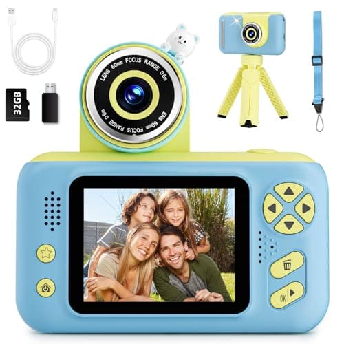 Kids Digital Camera for Boys Girls, Kids Camera Toy include 32GB Card