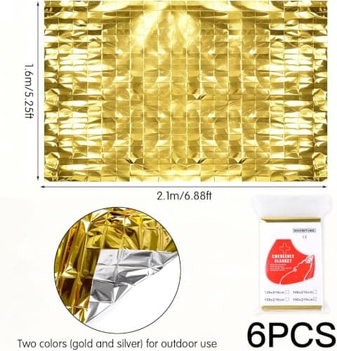 VEYLIN 3Pcs Emergency Foil Blanket Mylar Thermal 160x210 cm — view 3
