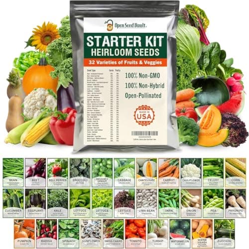 15,000 Seed 32 Vegetable Fruit Variety Garden Pack Emergency Survival Kit Mre