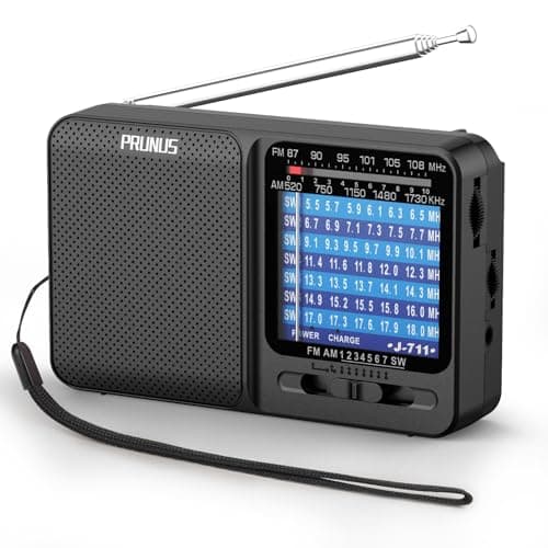 PRUNUS J-711 AM/FM/SW Portable Small Radio,AA Battery &USB-C Charging