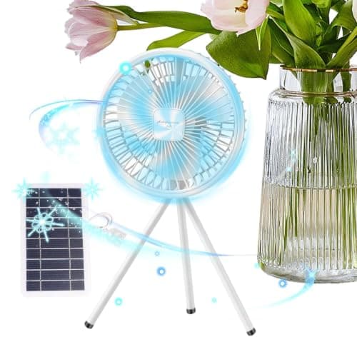 Solar Fans for Outside Floor Desk Air Blower Device with Tripod Stand