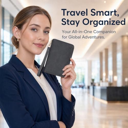 Passport Holder Travel Wallet, RFID Blocking PU Leather Passport Wallet — view 5