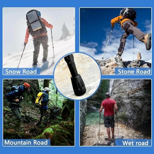 8PCS Nordic Walking Pole Rubber Tips - Replacement Grip Stoppers for Hiking & Trekking Poles, 11x32mm Durable Traction Pads for Asphalt, Gravel & Mountain Terrain — view 4