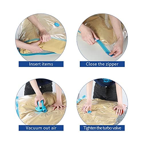CrazyLynX Cube Vacuum Storage Bags (Jumbo 4 Pack) 100x80x38cm Reusable Space Saver Bags, Double Zip Seal for Duvets, Clothes, Blankets for Travel and Home — view 4