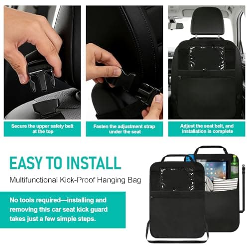 VBGURR Car Back Seat Organizer for Kids,Waterproof Kick Mat Storage Bag — view 6