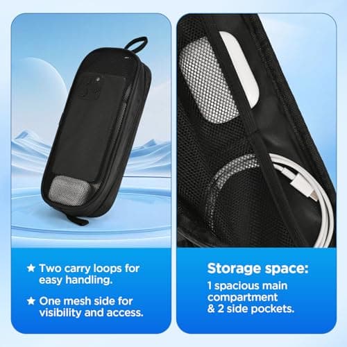 Bidponds Electronics Organizer Travel Case,Zipper Mesh Tech Pouch Accessories Carry Storage for Mouse,Cord,Cables,USB Flash Drive,Hard Drive,Essentials — view 3