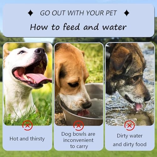 2 PCS Collapsible Dog Bowl, Foldable Dog Water Bowl, Portable Travel Dog Bowl For Food And Water, Non Slip Collapsible Bowl For Outdoor Walking Hiking etc (Yellow+Blue 350ml) — view 6