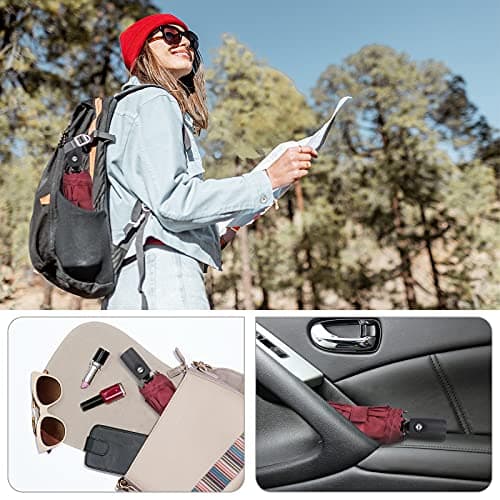 ZOMAKE Compact Umbrella Windproof,Travel Small Umbrella (46in-Wine Red) — view 5