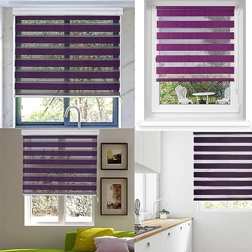 Coat Rack Blackout Skylight Blind 65 x 160 cm Complete Light Blocking Roller Shades with Installation Kit for Bedroom Nursery Loft or Travel Stylish Purple Color Option for Enhanced Sleep an — view 2