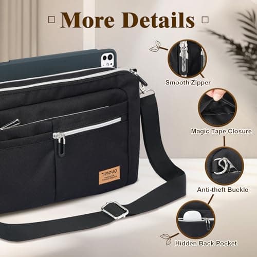 TiMOVO 9-11" Anti-Theft Tablet Sleeve with Strap for iPad, Black — view 6