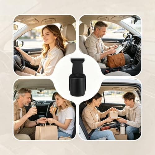 Car Door Cup Holder - PU Leather Organizer | 25x11x10cm Size, Lossless Car — view 4