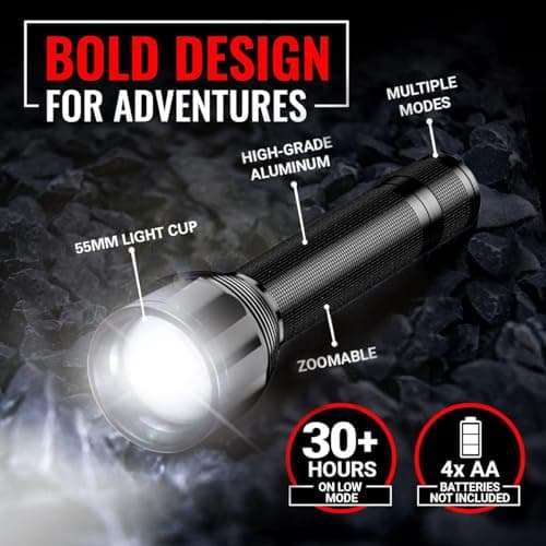REHKITTZ LED Torch, 3000 Lumens, Super Bright and Zoomable — view 4