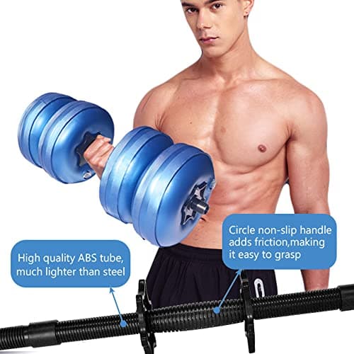 LTLCLZ Adjustable Dumbbell Weight Set Travel Portable Water Filled Dumbbells Gym Lifiting Fitness Training Sports Equipment,35KG Silver — view 3