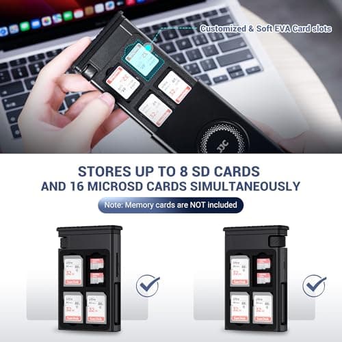 Metal Memory Crad Holder & High-Speed SD Card Reader for 8SD + 16TF Cards — view 2