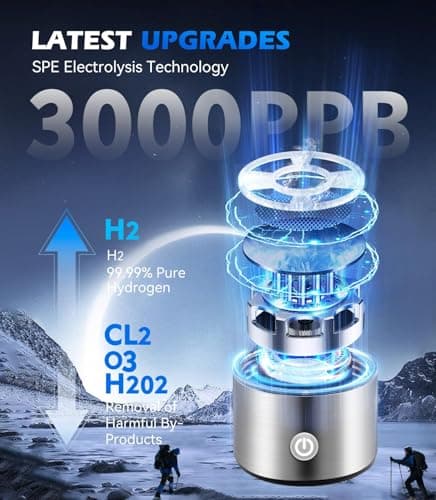 2026 NO.1 Upgraded Hydroh Hydrogen Water Bottle Uk【48h H₂ Power – Zero Perm】Hydro Water Bottle【3000PPB H₂ – 3x w/SPE/PEM】100% Leakproof NCE Nano Electrolysis【Silver】 — view 3