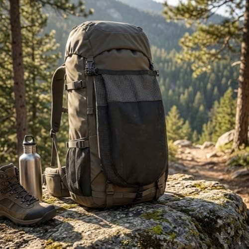 Mesh Shoe Storage Bag S Black for Hiking Backpack(Olive Green -Small) — view 5