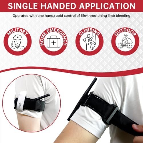 3 Pack Tourniquet,Hemostatic Bandage Outdoor Emergency Tourniquets,Portable Tourniquet Tactical Emergency Strap,Emergency Tourniquet for Camping Hiking Mountaineering Outdoor Sports — view 3