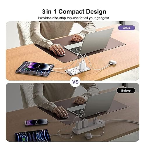 USB C Fast Charger Multiple - 100W 6 Ports USB C Phone Jack, Multi-Power Adapter Type C for iPhone 16 15 14 13 12 11 Pro Max X XS XR 8 7 6S Plus Mini SE, Samsung Galaxy Lime — view 2