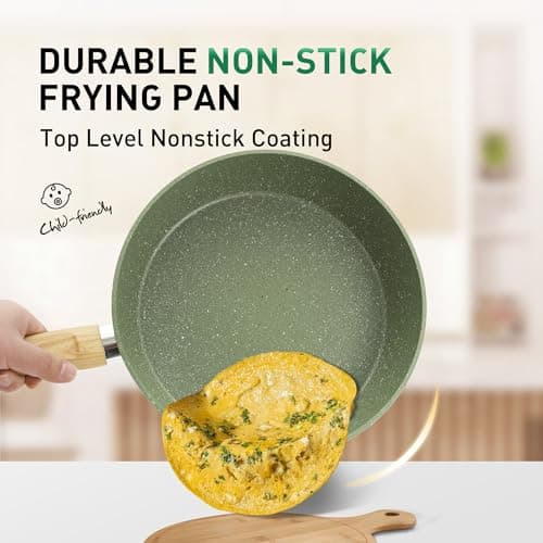 Kitchen Academy 12 Pieces Nonstick Pots and Pans Set, Cookware Set Green — view 3