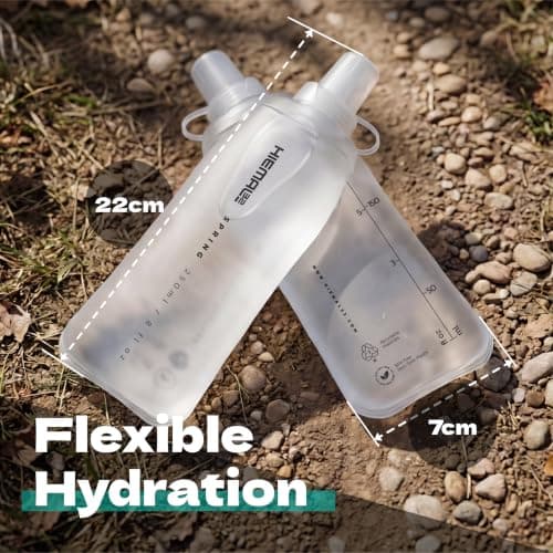 HIEMAL32 250ml Soft Flask 2 Pack – Running Water Bottle for Hydration, Flexible Pouch with Bite Valve & Cap – Lightweight, Leakproof, BPA Free for Sport, Cycling & Travel — view 2
