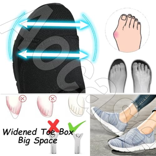 Aocase Slip On Loafers Trainers Orthopaedic Trainers Leisure Mesh Breathable Sandals Orthopaedic Diabetic Walking Shoes Outdoor Sports Shoes Comfortable Running Shoes Slippers,Blue,35/225mm — view 3