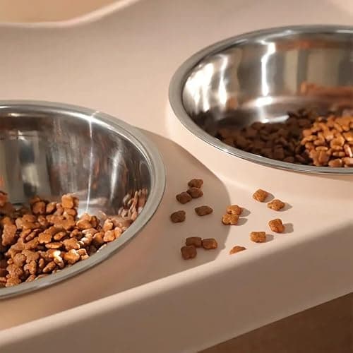 Pioneer Goods Premium Elevated Dog Feeding Stand - Stainless Steel Double Raised Bowls, Foldable Pet Feeder for Medium & Large Dogs - Silver/Gold (Small) — view 3