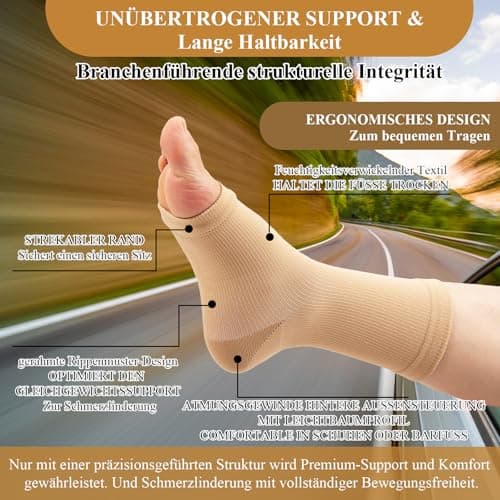 WEESTAAMO Compression Socks with Ankle Support & Open Toe, 15 mmHg, 3 Pairs Pack, Skin Colour for Men and Women, Medical Support Stockings for Sports, Everyday, Travel (S/M, L/XL, XXL), skin-coloured — view 4