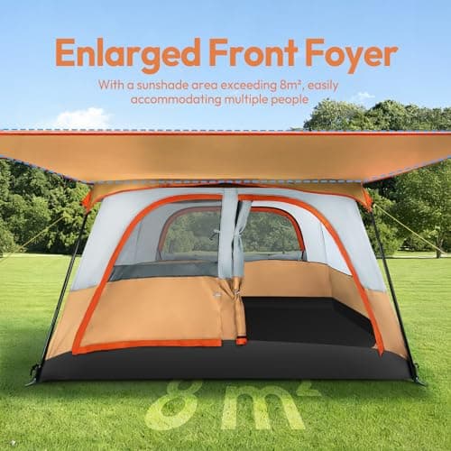 Treeboy bell tents for camping 4 person family large tent waterproof Beige — view 6