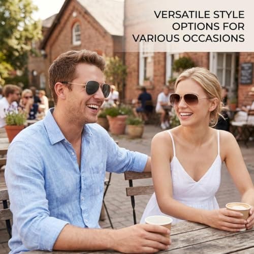 GYTFOG 2PCS Sunglasses Women for Classic Metal Frame Sun Glasses, Stylish Sunglasses Men's, UV Protection Sunglasses for Driving, Outdoor Activities Daily Wear and Travel — view 5